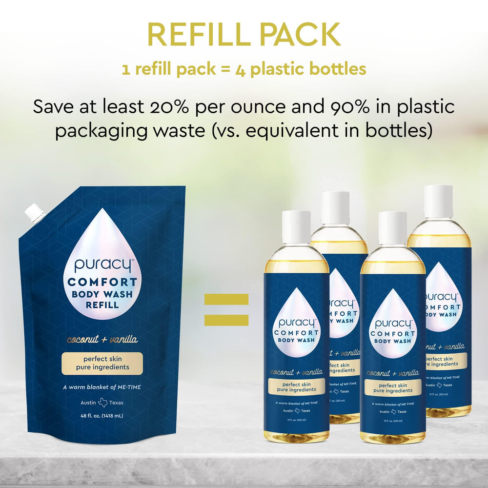 Puracy Body Wash plant-based-ingredients shows natural formulation ideal for sensitive skin.