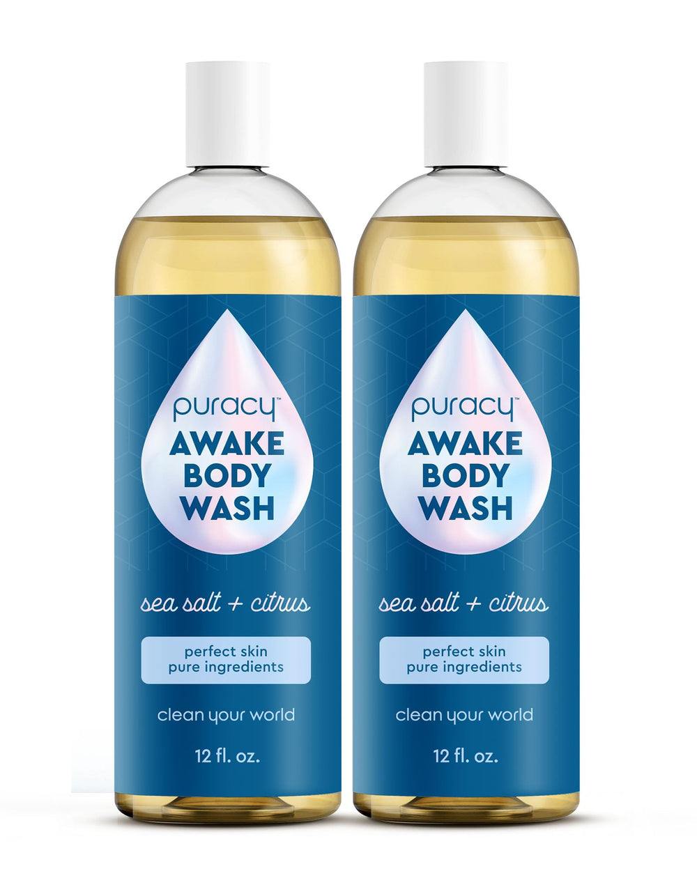 Puracy Gel Douche Citrus Mer: bouteille rafraîchissante pour démarrer la journée.