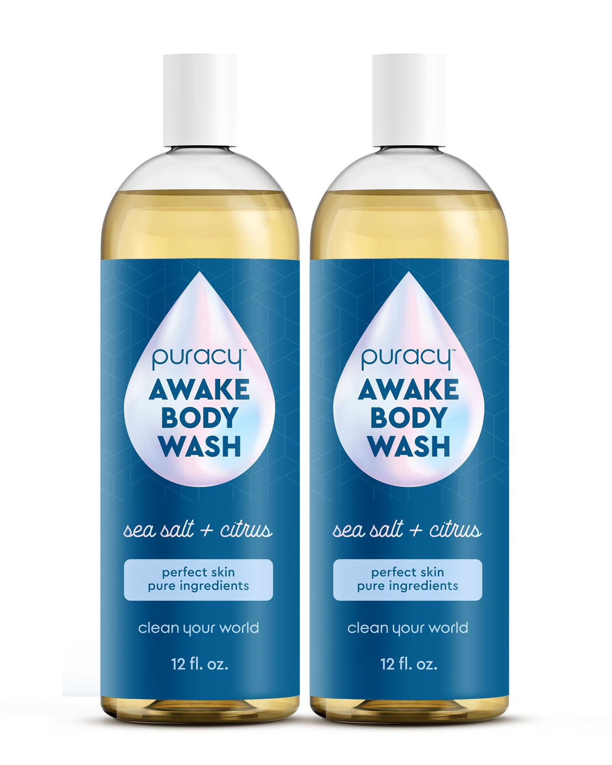 Puracy Gel Douche Citrus Mer: bouteille rafraîchissante pour démarrer la journée.