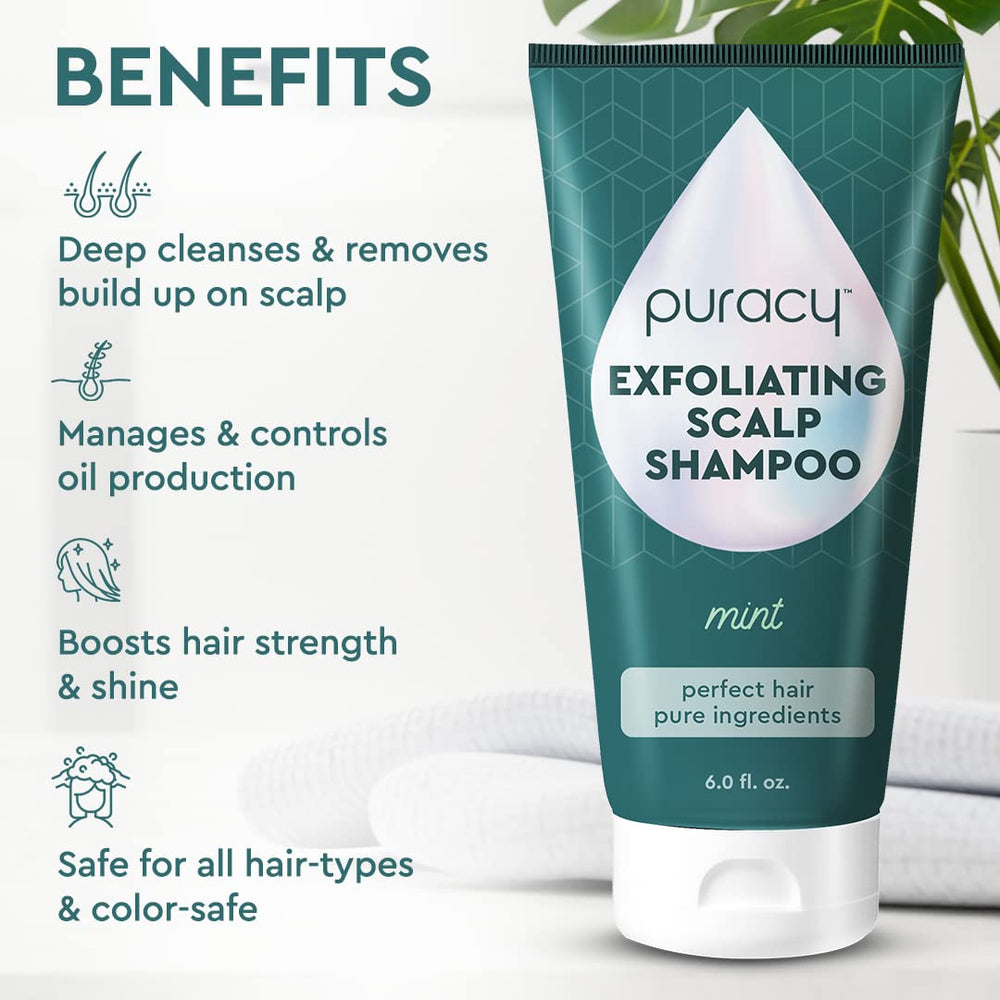 Puracy Scrub, grains de sel Himalaya, exfolie en douceur le cuir chevelu.