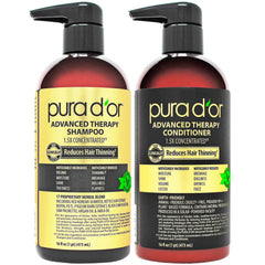 PURA D'OR Shampooing Avancé – flacon, volume accru pour cheveux fins.