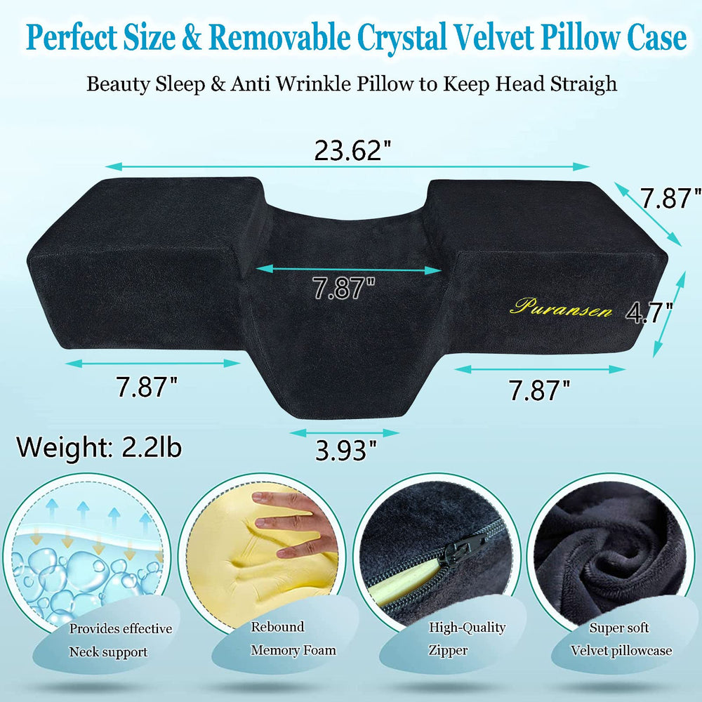 Puransen Lash Bed Pillow mousse mémoire douce qui s’adapte aux contours du visage
