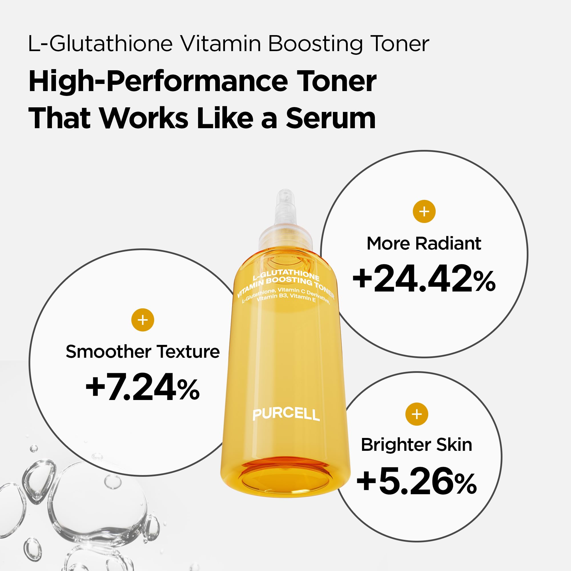 PURCELL L-Glutathione Toner en pompe pour une application propre et efficace.