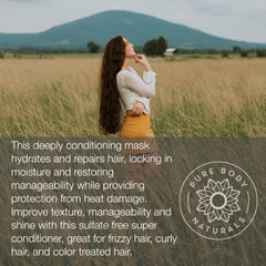 Pure Body Naturals Bocal Masque Cheveux Coco, soin profond sans sulfates.