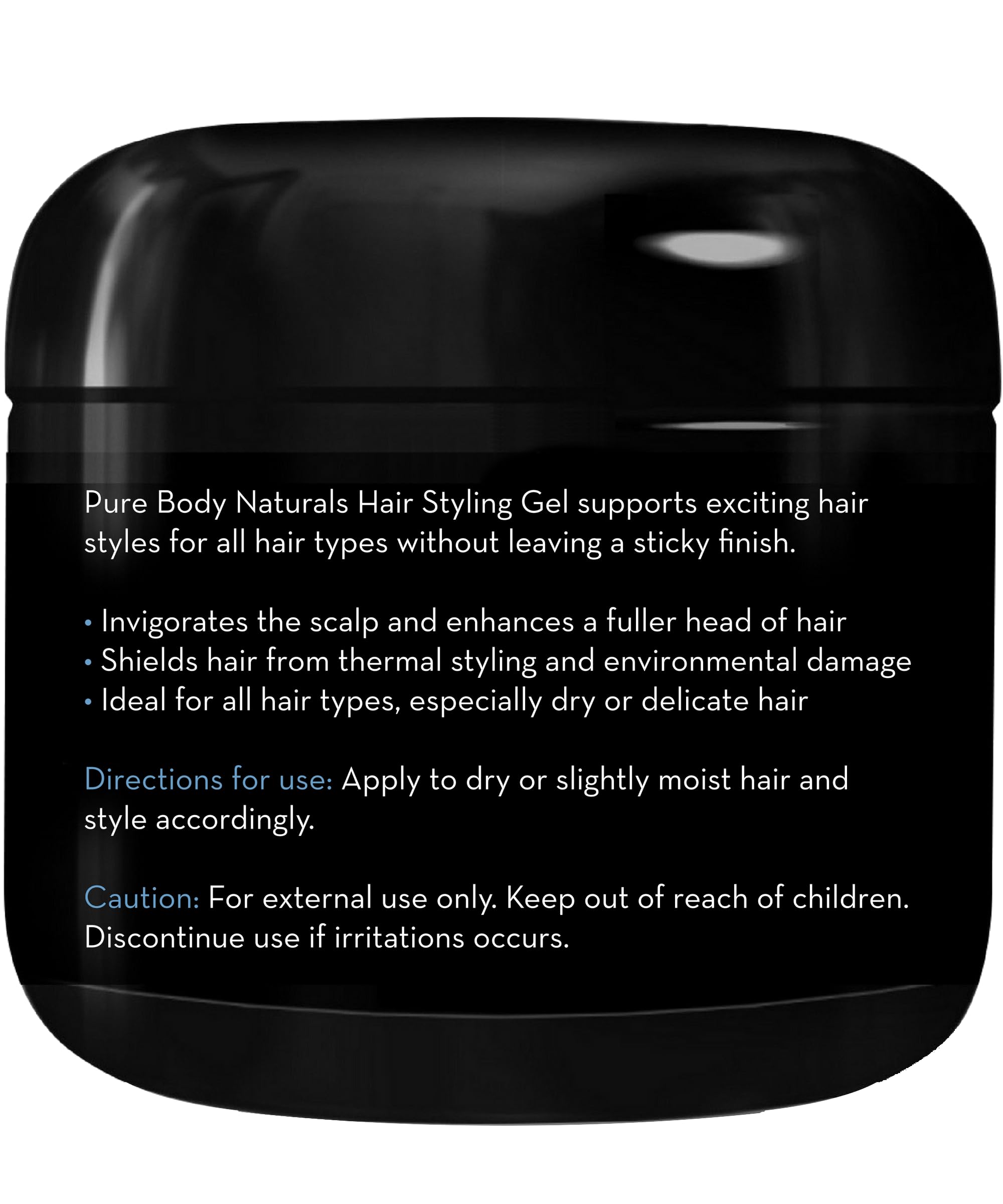 Pure Body Naturals Gel cheveux homme, tenue résistante à la chaleur et l'humidité.