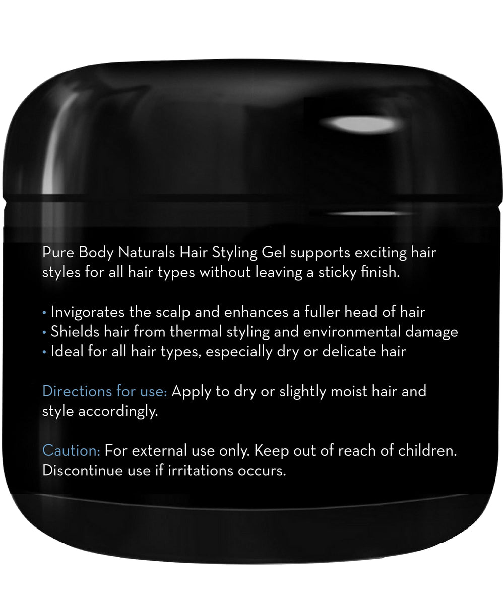 Pure Body Naturals Gel cheveux homme, tenue résistante à la chaleur et l'humidité.