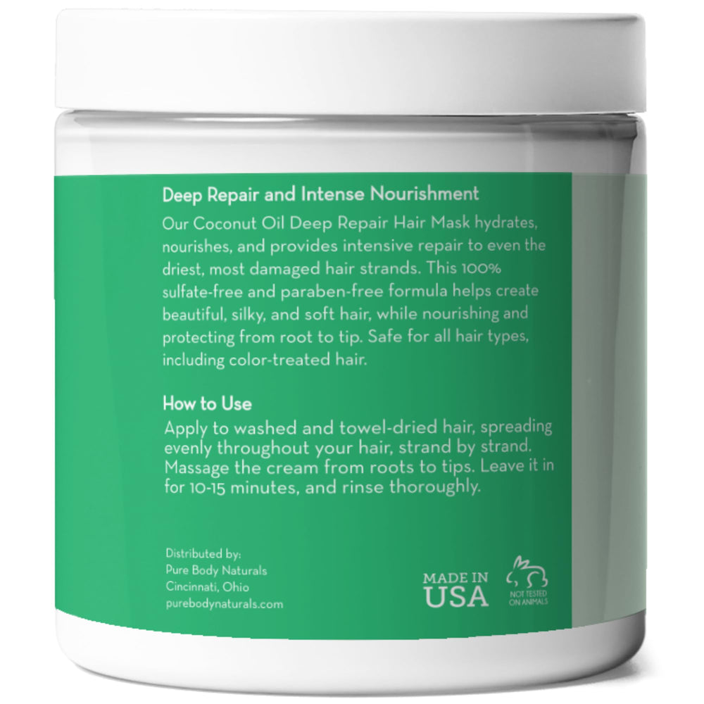 Pure Body Naturals Huile Coco Beurre Karité, réparation légère.