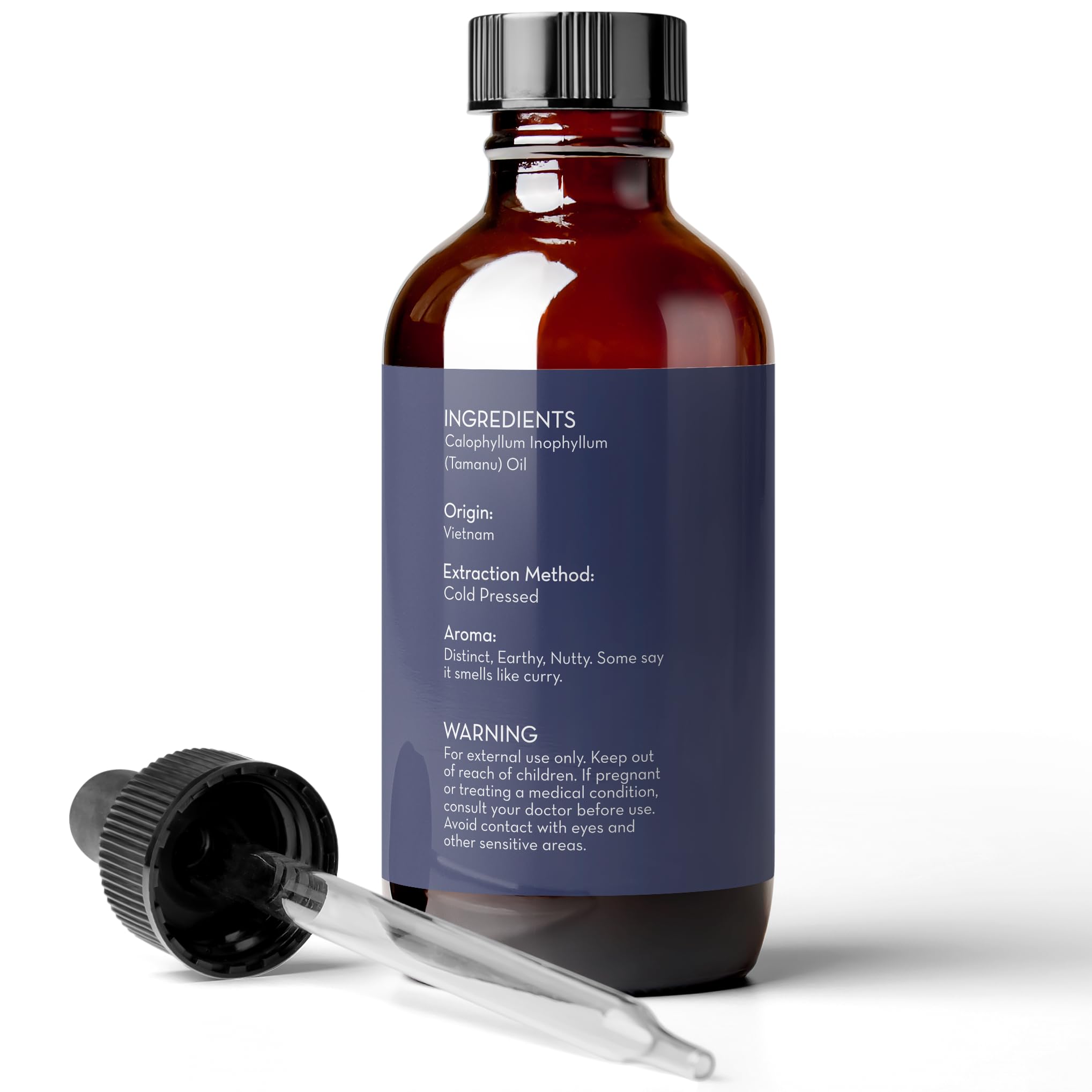Tamanu Pure Body Naturals sur cuir chevelu pour apaisement et hydratation.