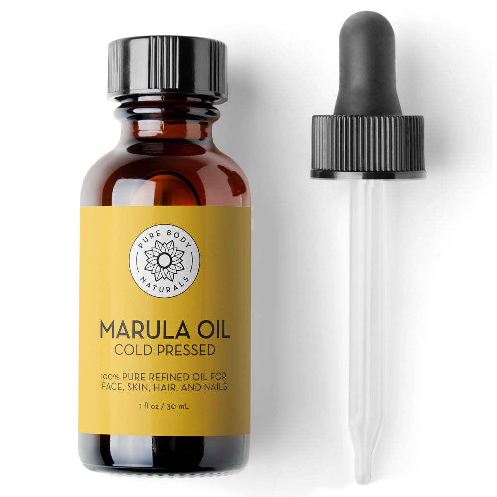 Huile Pure Body Naturals Marula Visage, bouteille élégante et hydratation légère.
