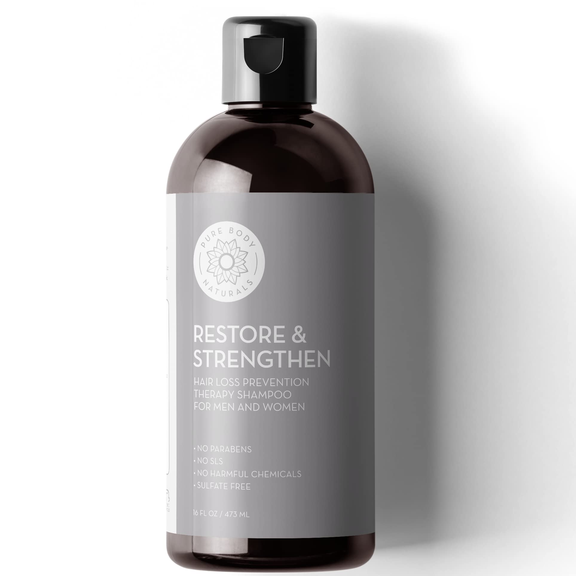 Pure Body Naturals Shampoing Anti-Chute – bouteille anti-chute prête à nourrir les cheveux.