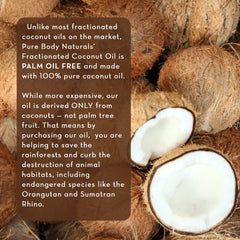Pure Body Naturals huile coco fractionnée, soin corps léger et hydratant.