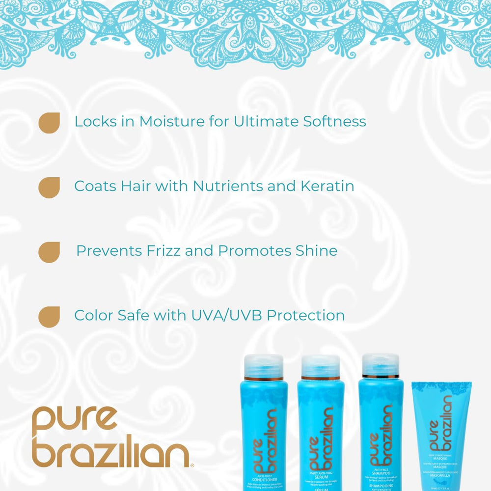 Pure Brazilian Après-shampoing Anti-Frisottis: démêlage facile et brillance durable