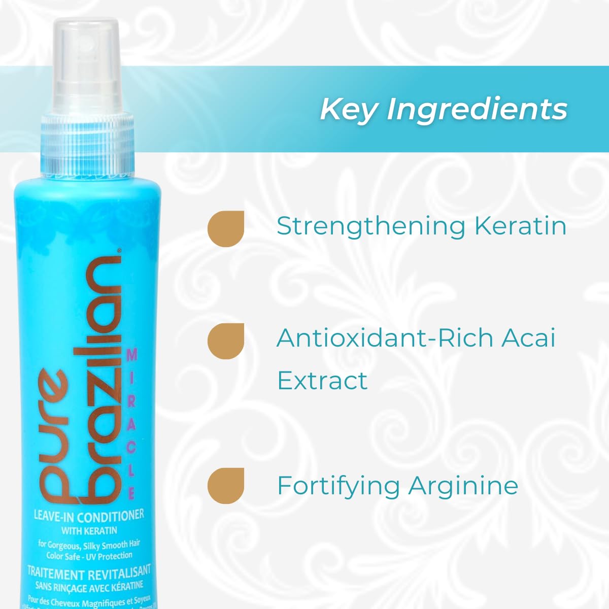 Pure Brazilian kératine et eau de rose bulgarienne – renforcement et hydratation