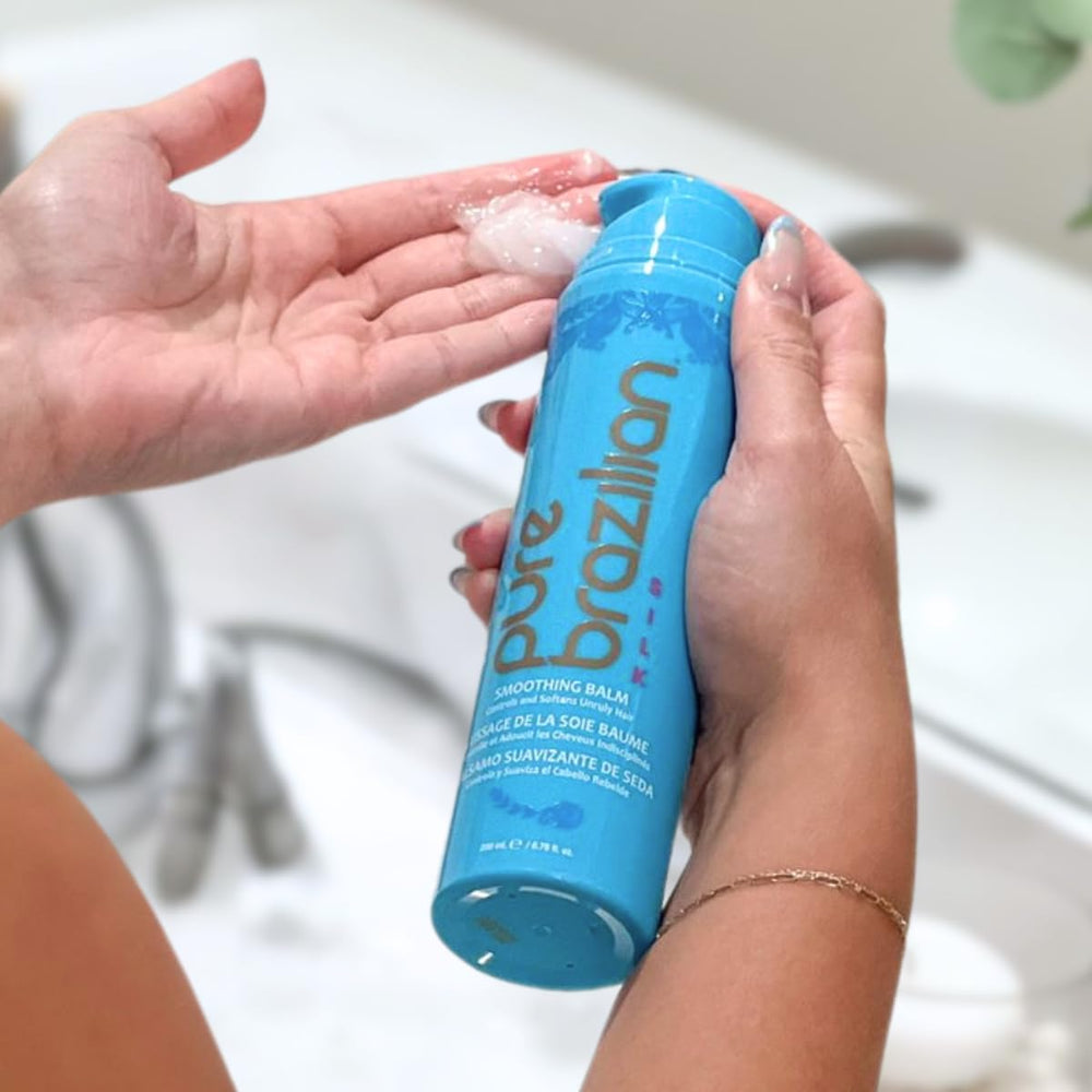 Brillance naturelle des cheveux renforcés par le soin Pure Brazilian Silk.