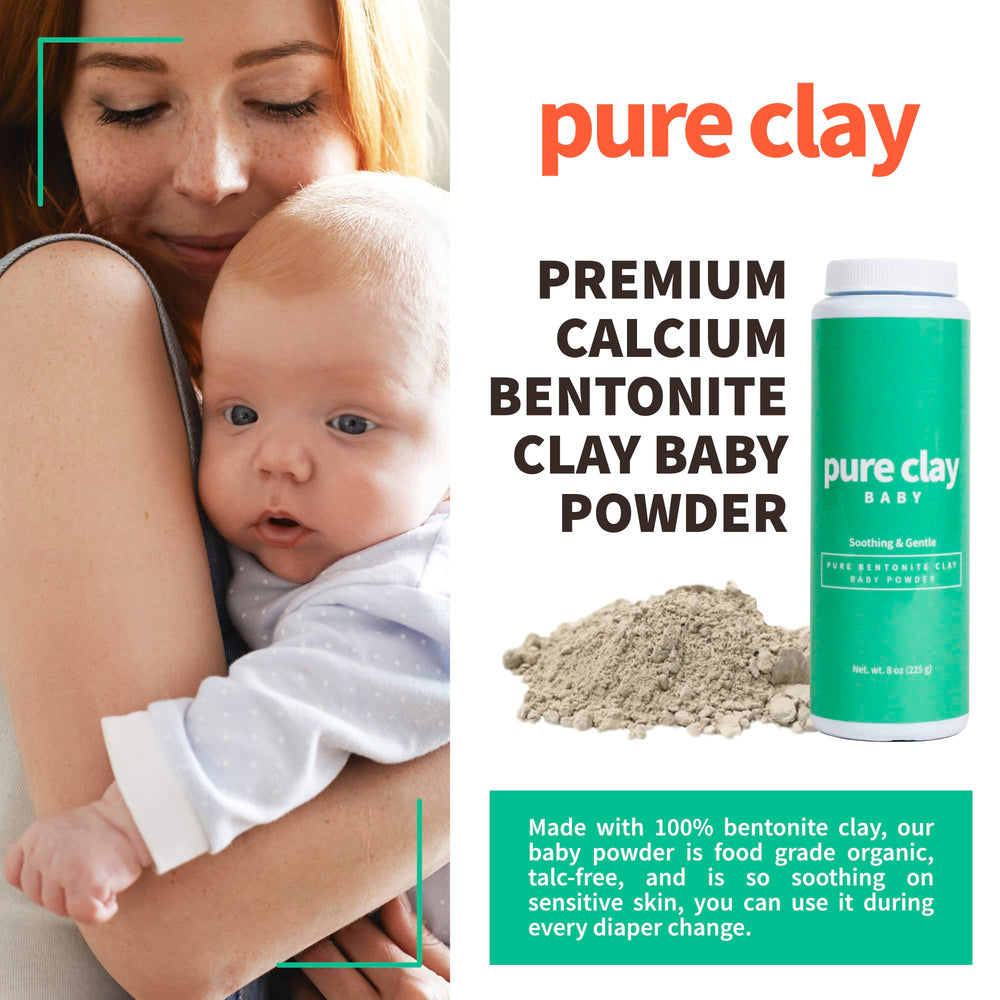 Pure Clay poudre bébé bentonite protection peau sensible après activité physique