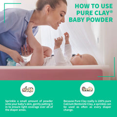 Pure Clay poudre bébé bentonite sans talc et sans parfum
