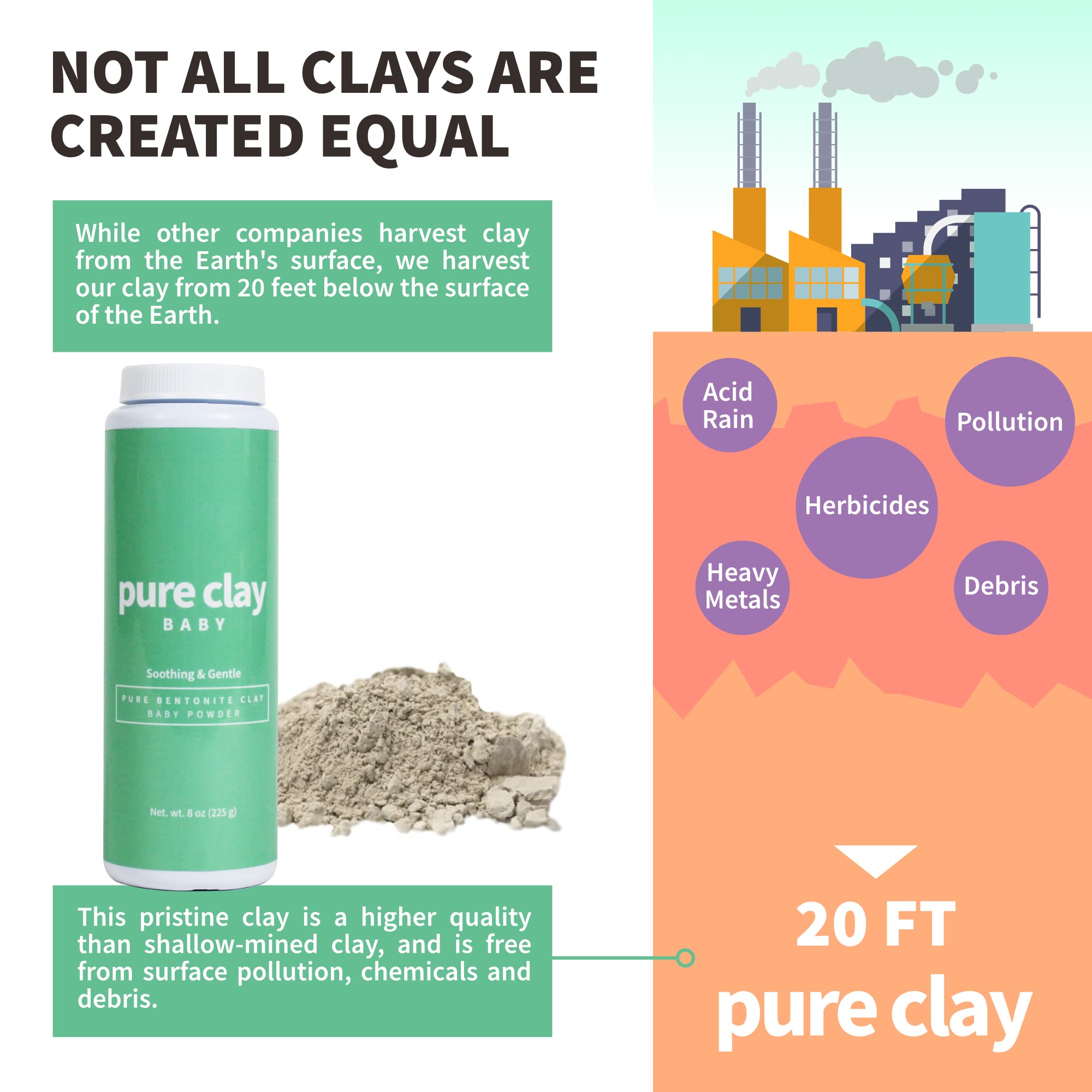 Pure Clay poudre bébé bentonite format voyage pratique à emporter