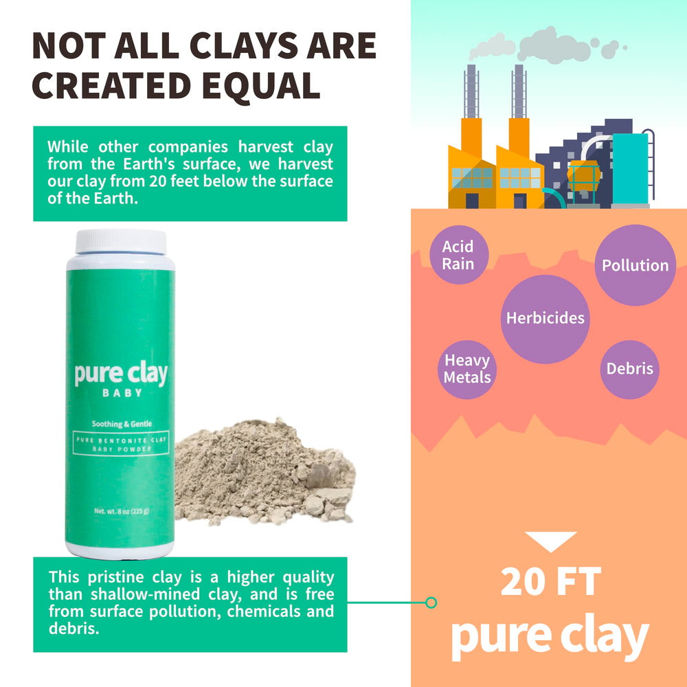 Pure Clay poudre bébé bentonite format voyage pratique à emporter