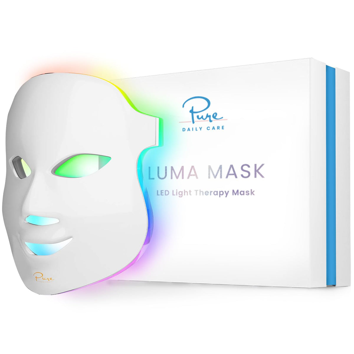 Pure Daily Care Luma Mask en action sur le visage, soin à domicile potentiel.
