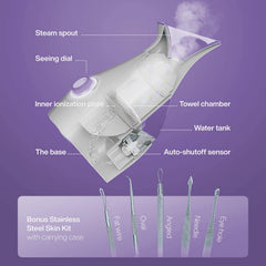 Pure Daily Care NanoSteamer offre un controle de temperature precis pour une session personnalisee.