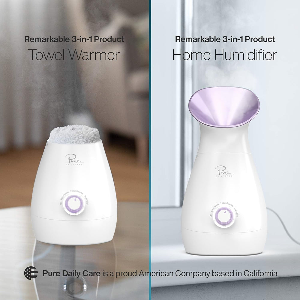 Accessoires inox Pure Daily Care pour soins de peau a domicile apres utilisation.