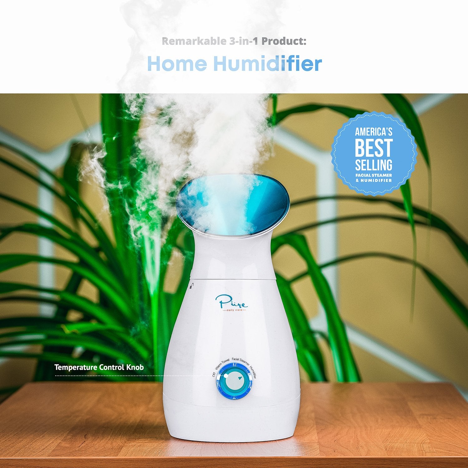 Pure Daily Care NanoSteamer fonctionnement silencieux pour une routine paisible.
