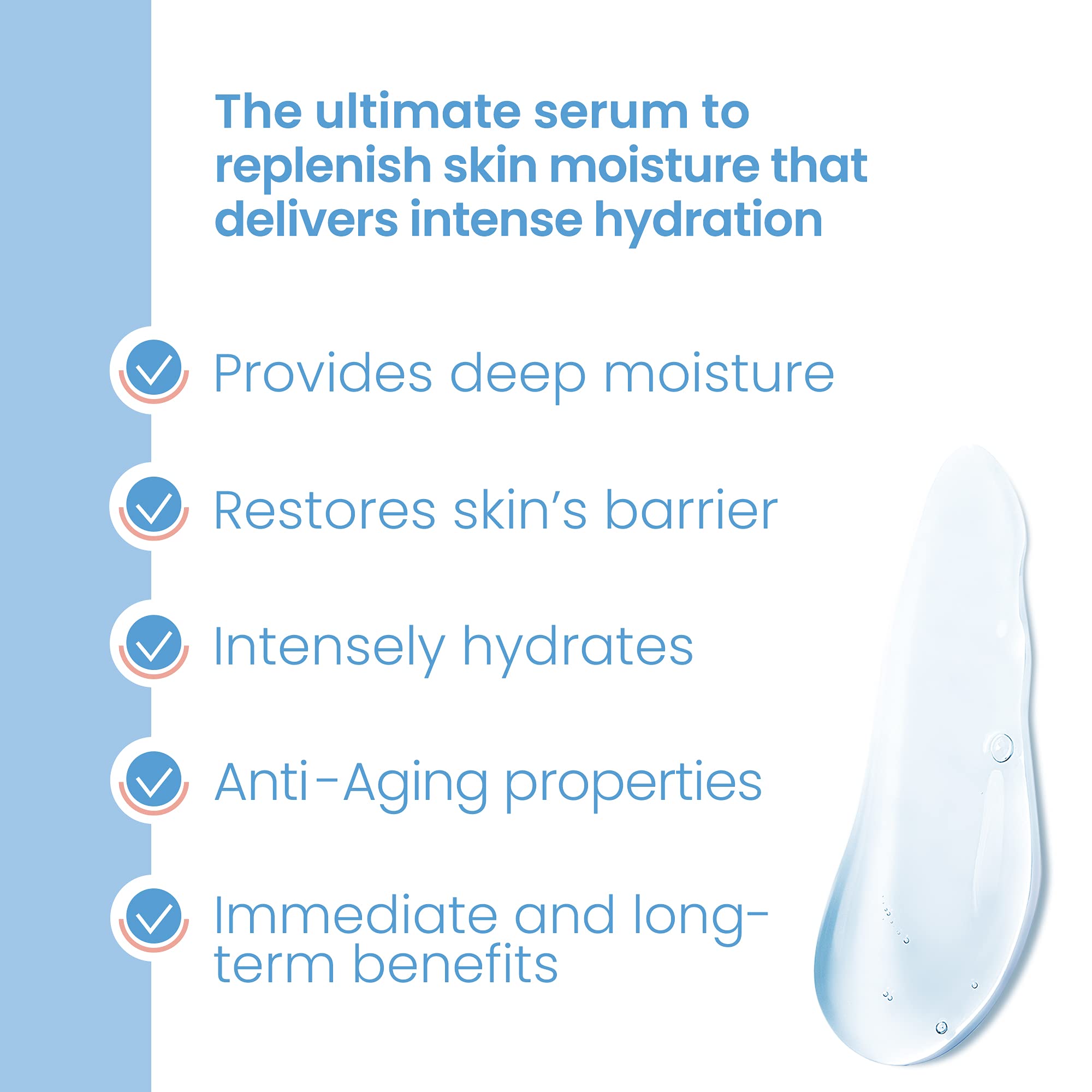 Sérum hyaluronique Pure Daily Care, goutte applicatrice, absorption rapide.