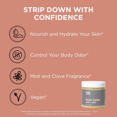 Pure for Men Bum Balm, usage après rasage et déodorant léger.