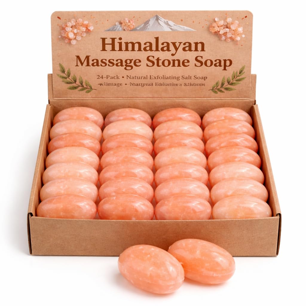 Pierre de massage ovale rose Pure Himalayan Salt Works pour détente musculaire et spa