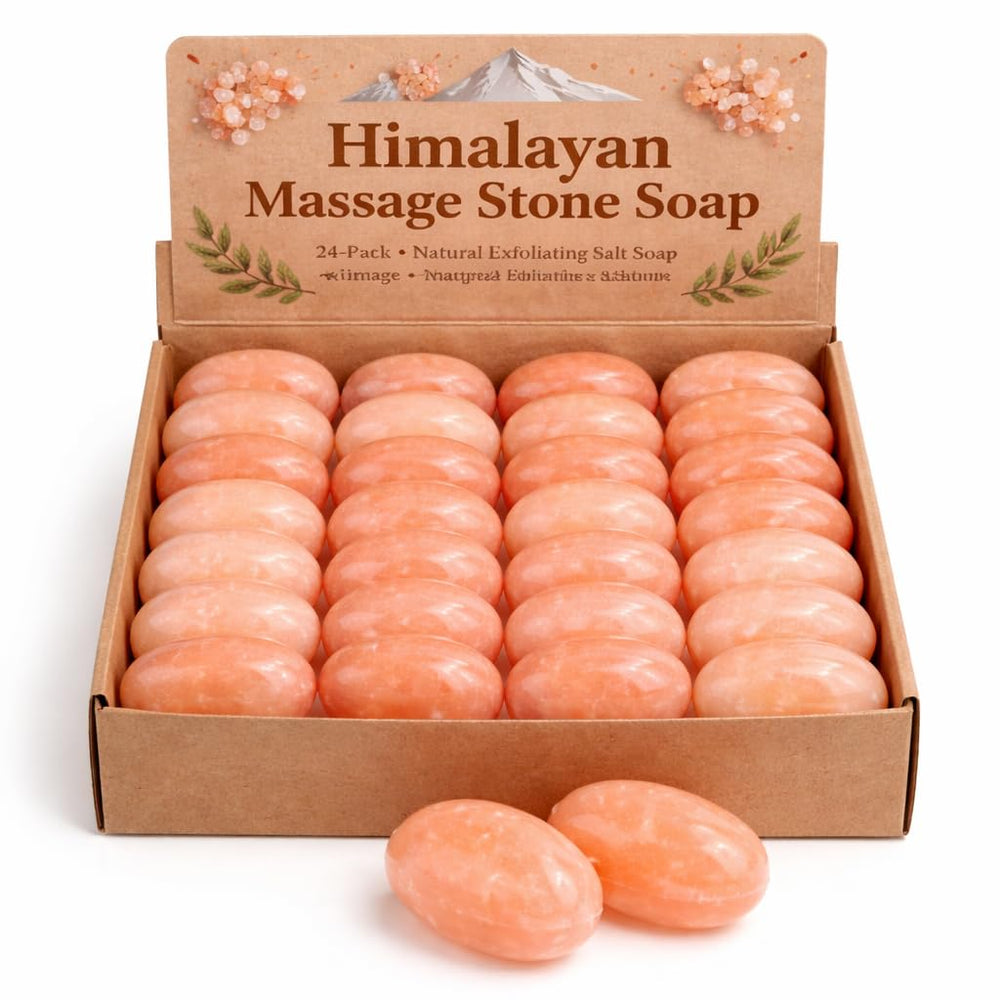 Pierre de massage ovale rose Pure Himalayan Salt Works pour détente musculaire et spa