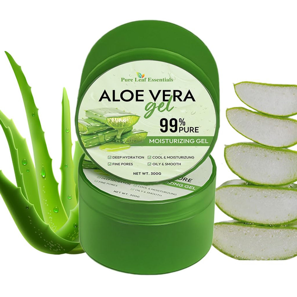 Pure Leaf Essentials Gel Aloe Vera pur 99% – gel frais de récolte pour hydratation du visage