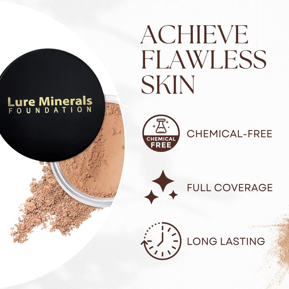 Pure Minerals Lure Texture Poudre Minérale, couvrance ajustable sans effet plâtre.