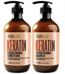 Duo shampoing et conditionneur Pure Nature Lux Spa dans une bouteille, démêlage facilité et brillance.