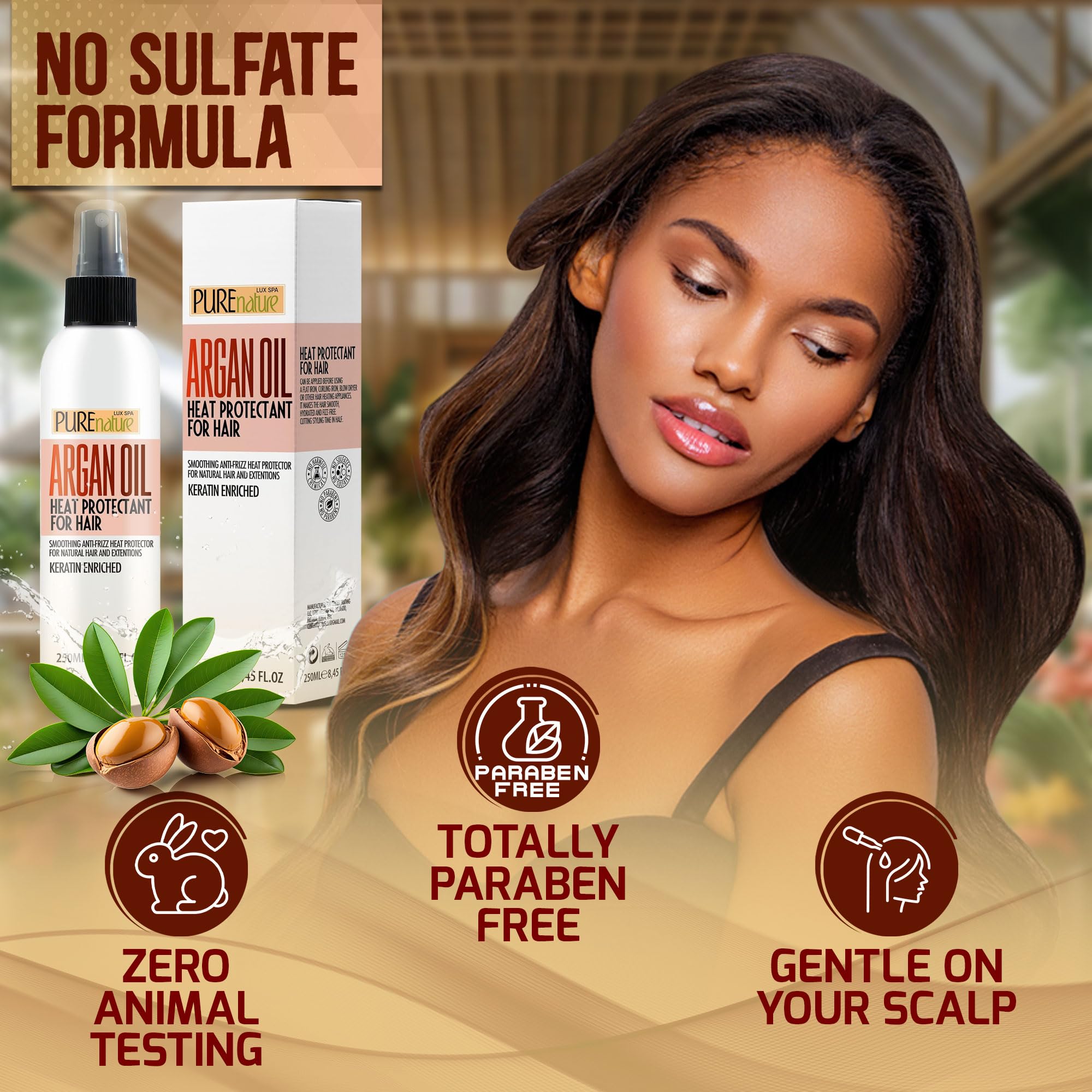 Pure Nature Lux Spa Argan – utilisation quotidienne pour maîtriser les frisottis et la chaleur
