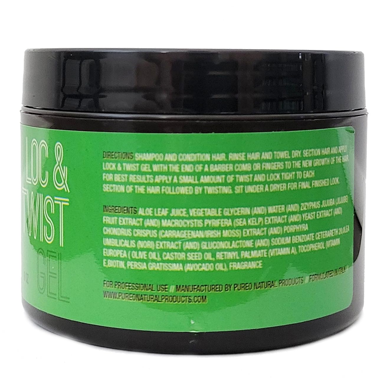 Gel Pure O coiffant — bouteille pratique pour application ciblée et mise en forme précise.