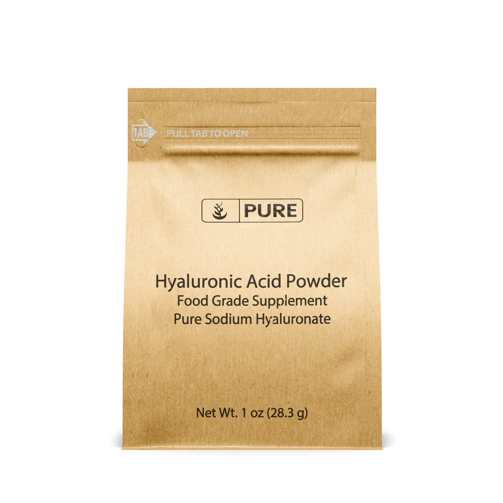 PURE ORIGINAL INGREDIENTS acide hyaluronique – versement de la bouteille pour hydratation légère.