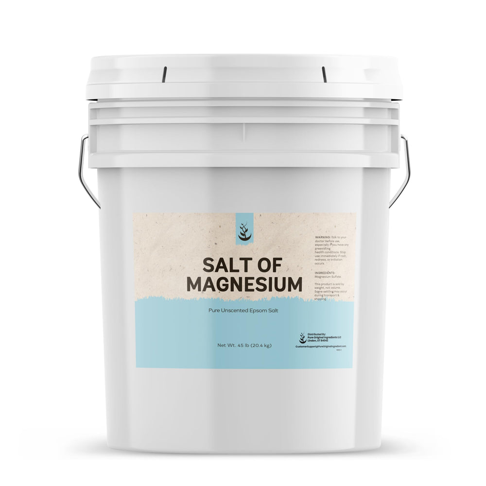 Pure Original Ingredients Sel de Magnésium – seau refermable pour stockage pratique.