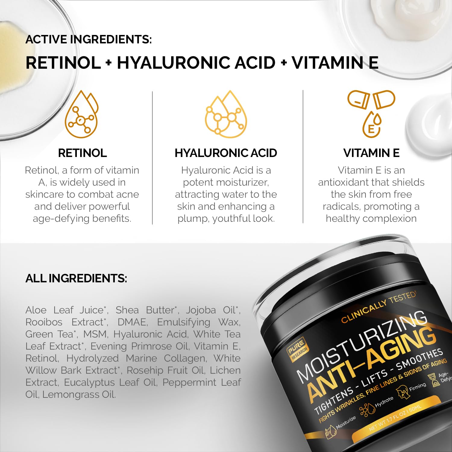 Pure Research crème visage homme nuit: nourrissante pendant le repos.