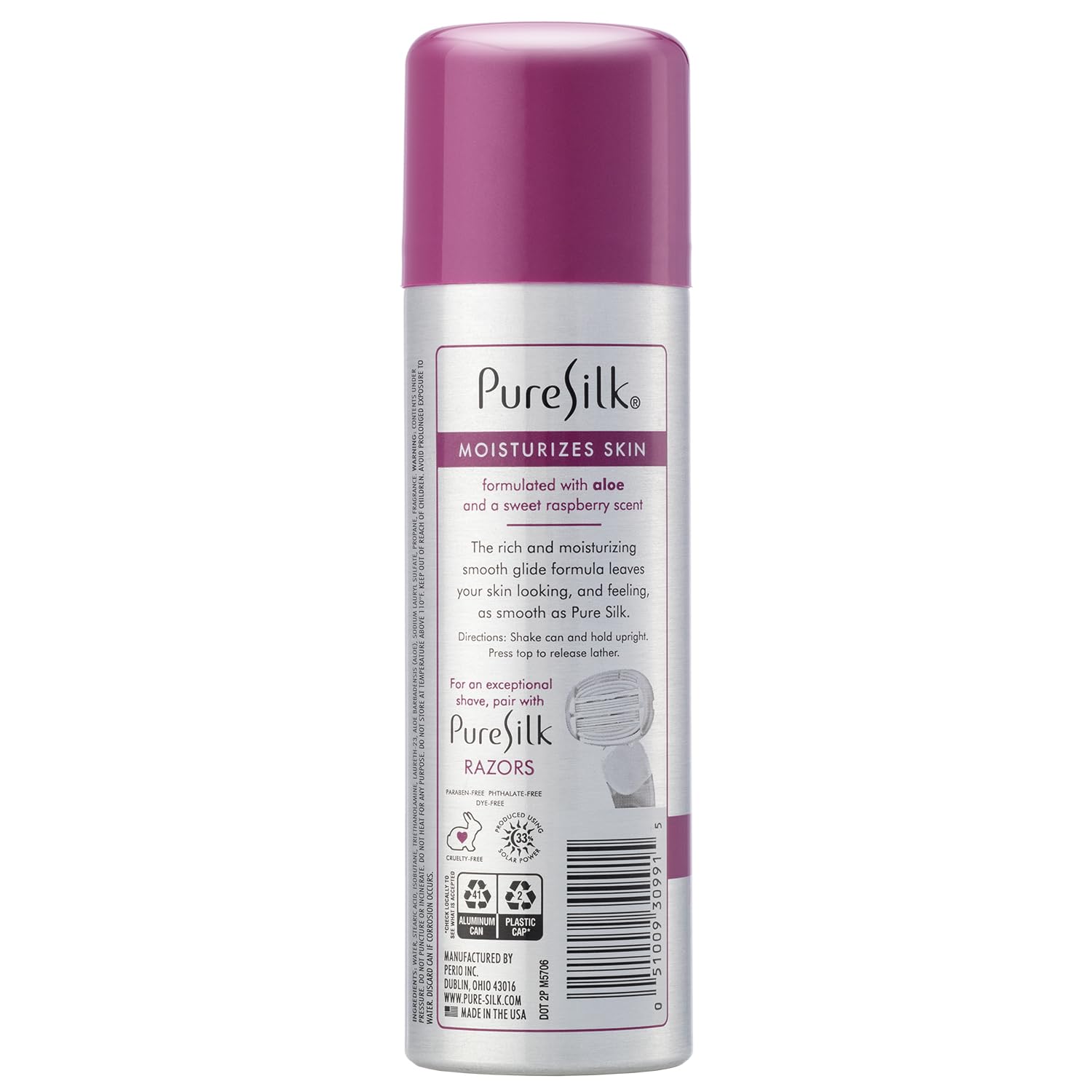 Application douce de Pure Silk Brume de Framboise pour un rasage précis