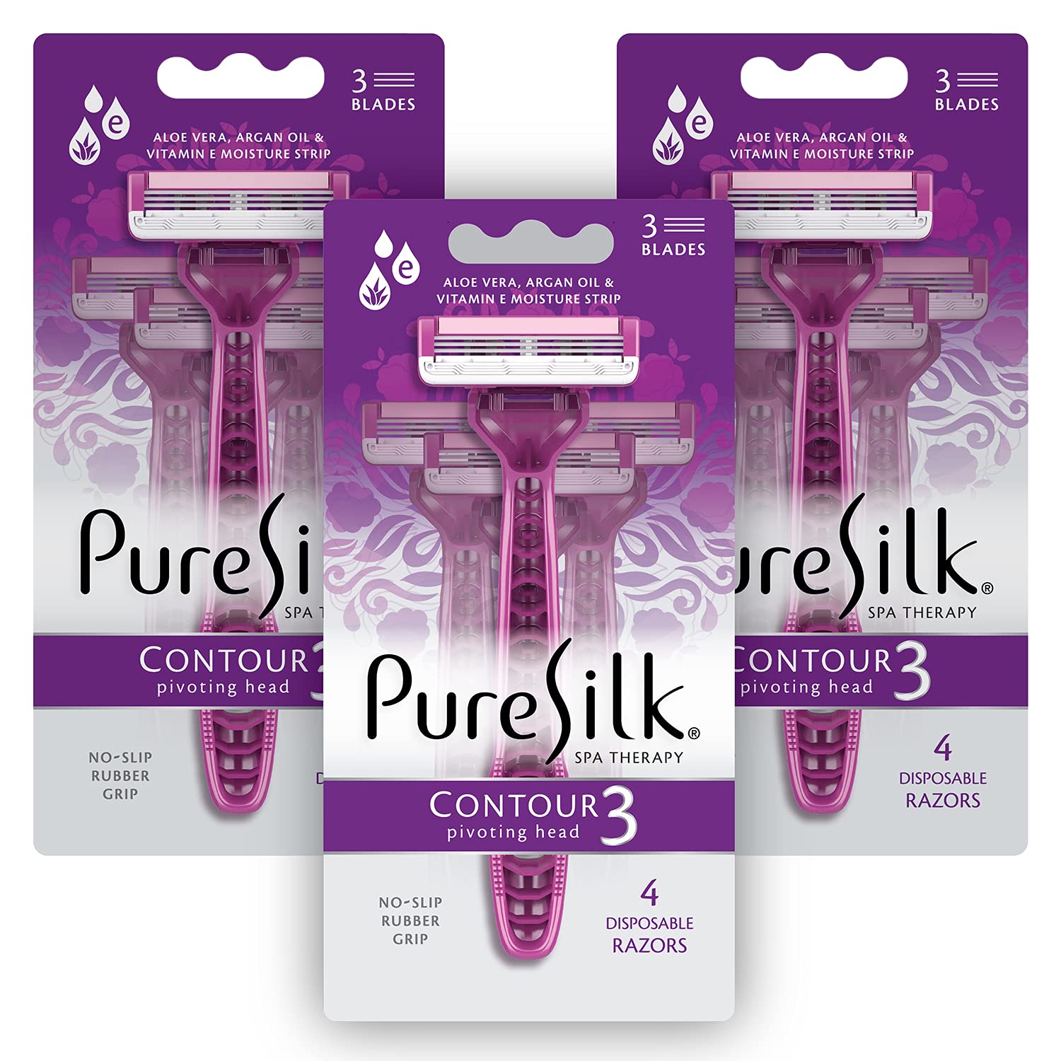 Rasoir Pure Silk Contour 3 lames ultra-fines pour un rasage doux