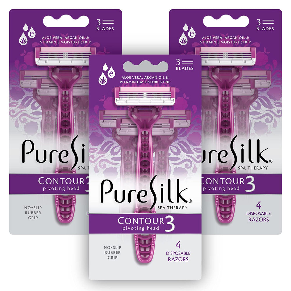 Rasoir Pure Silk Contour 3 lames ultra-fines pour un rasage doux