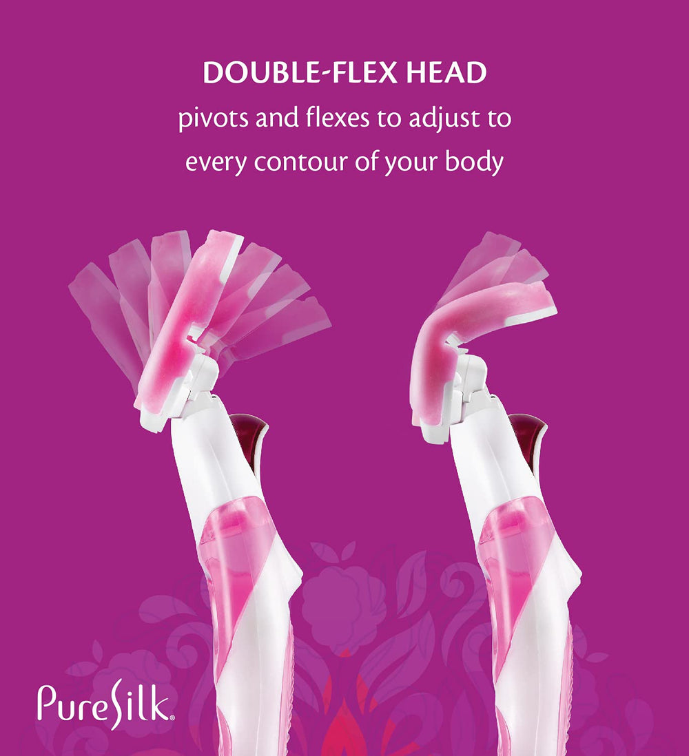 Lames à flux ouvert Pure Silk Contour 6, nettoyage rapide et durabilité.