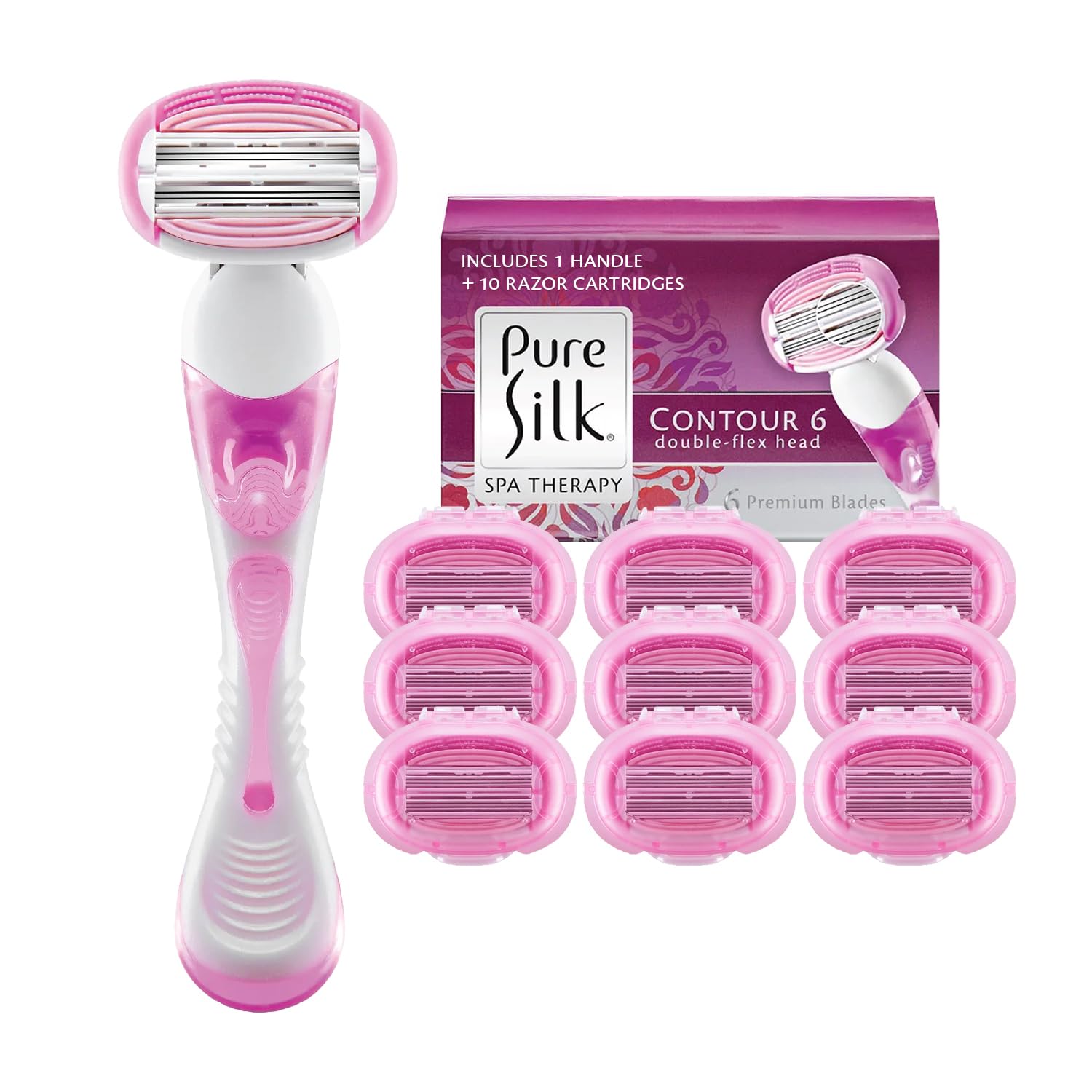 Poignée Pure Silk Contour 6, prise en main sûre pour un rasage précis et confortable.