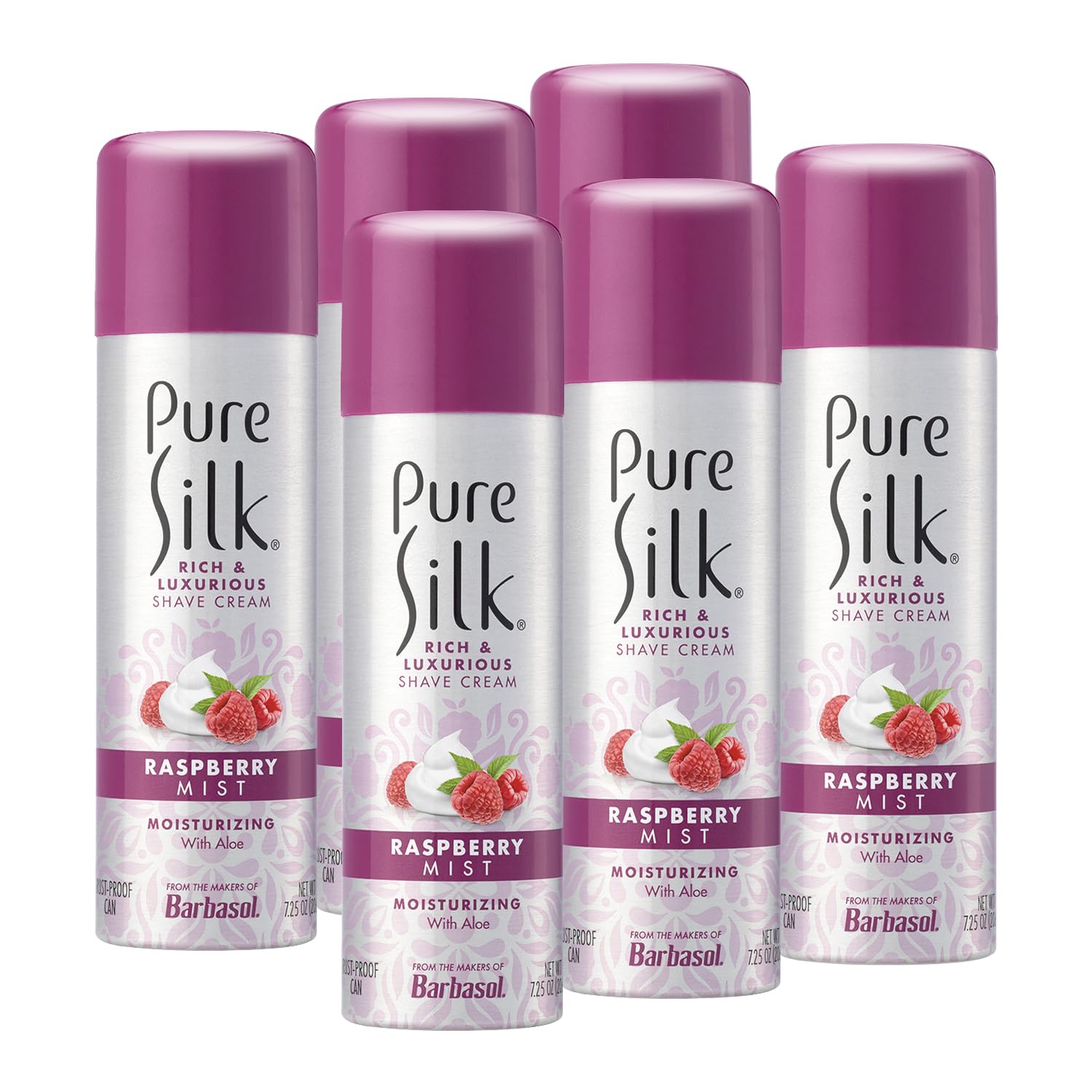Pure Silk Crème à Raser Brume de Framboise, bouteille élégante et glisse douce