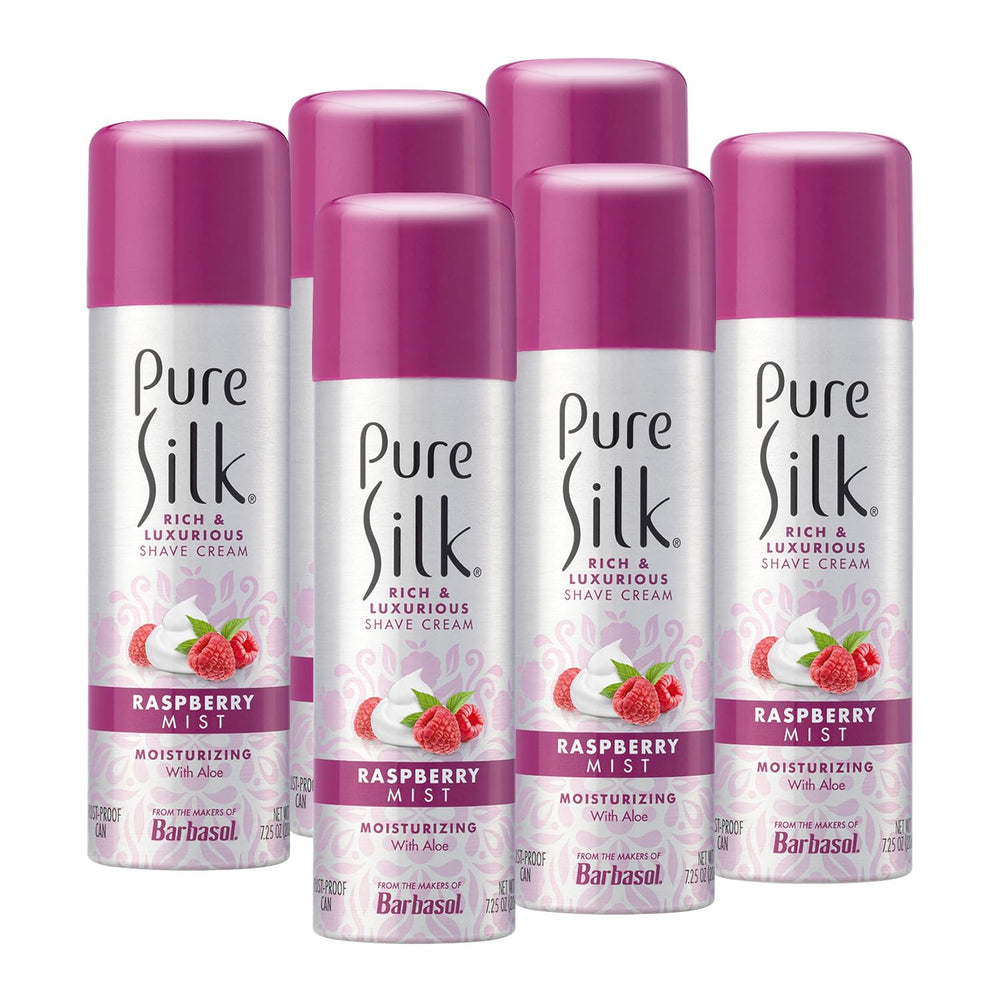Pure Silk Crème à Raser Brume de Framboise, bouteille élégante et glisse douce