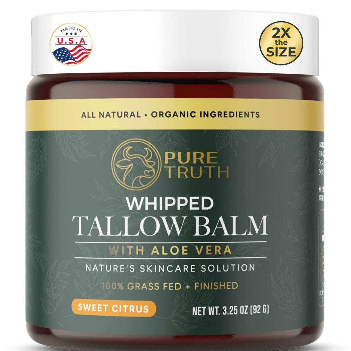 Pure Truth baume gras de boeuf miel citronné visage – hydratation quotidienne.