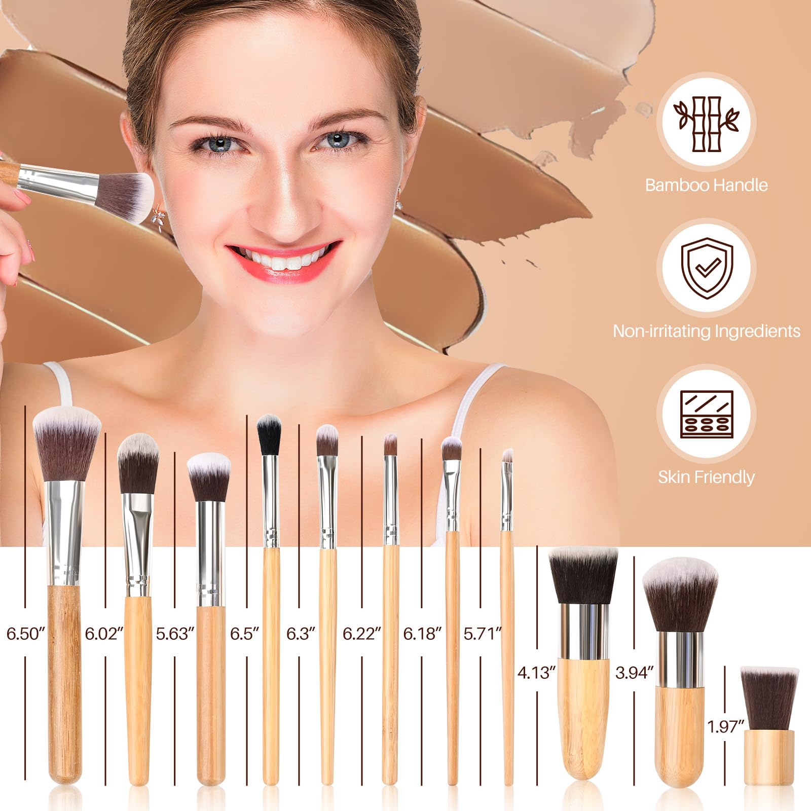 Applicateur et pinceaux Pure Vie de haute qualité pour une application précise.