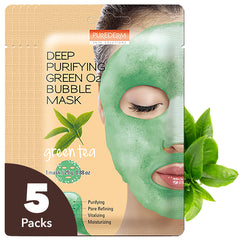 Purederm masque bulle vert – emballage visible, purifie la peau.