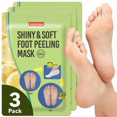 Purederm masque exfoliant-pieds, pour des pieds lisses et hydratés.