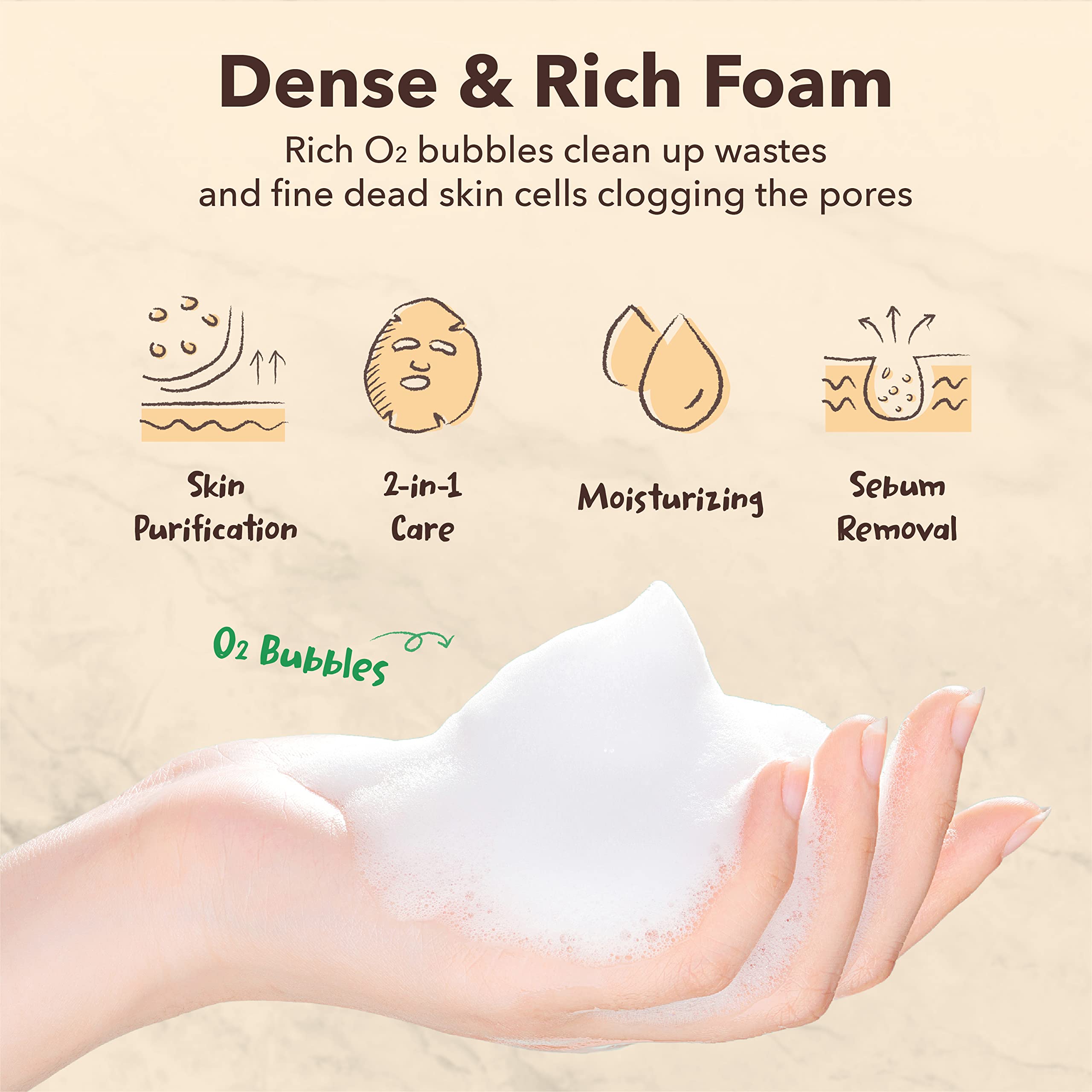 Purederm rinçage eau tiède – rinçage après masque, peau propre.